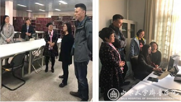 河北医科大学第四绿帽社图书馆一行来我院图书馆参观交流